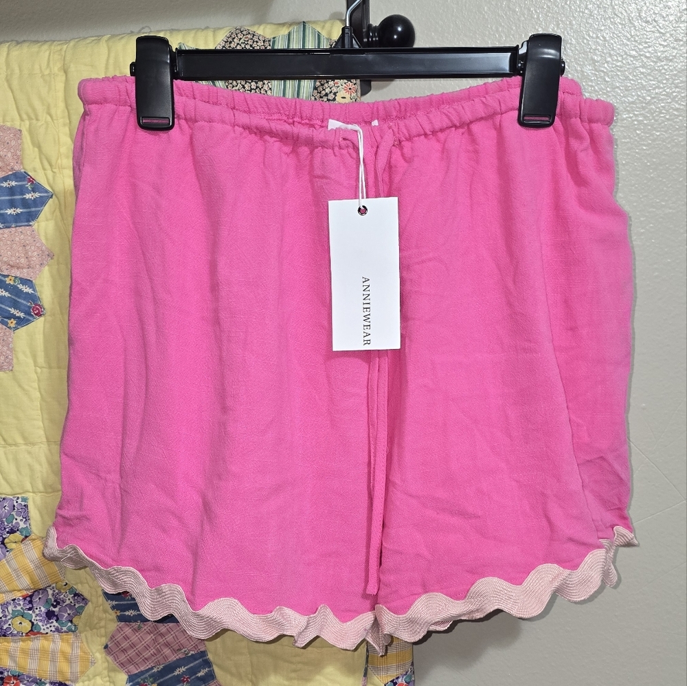 ANNIE WEAR Hot Pink Ruffle Shorts